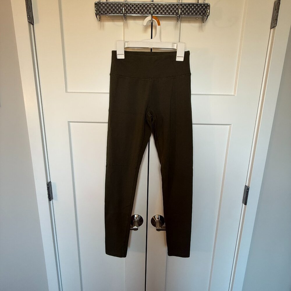 Aerie OFFLINE OG Legging Hi-Rise Full Length Olive Green Elastic Waist Size S